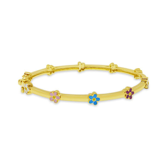 Children's Multicolour Flower Bangle Bracelet
