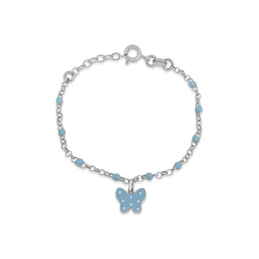 Children's Blue Butterfly Dangle Bracelet