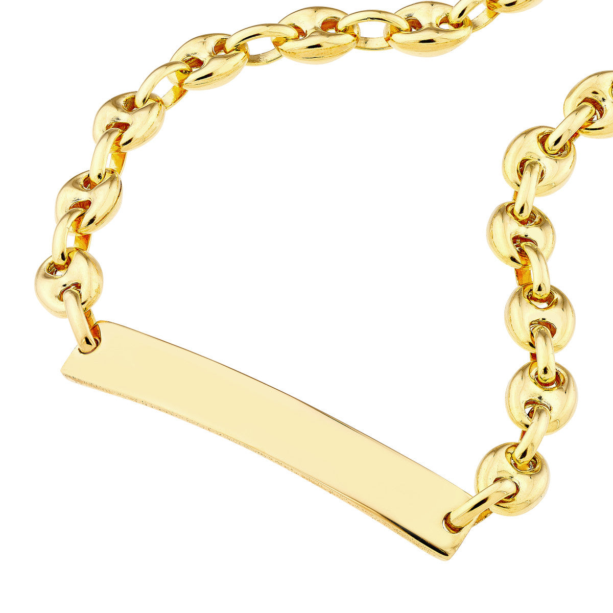 Children's 14k Yellow Gold Puff ID Bracelet