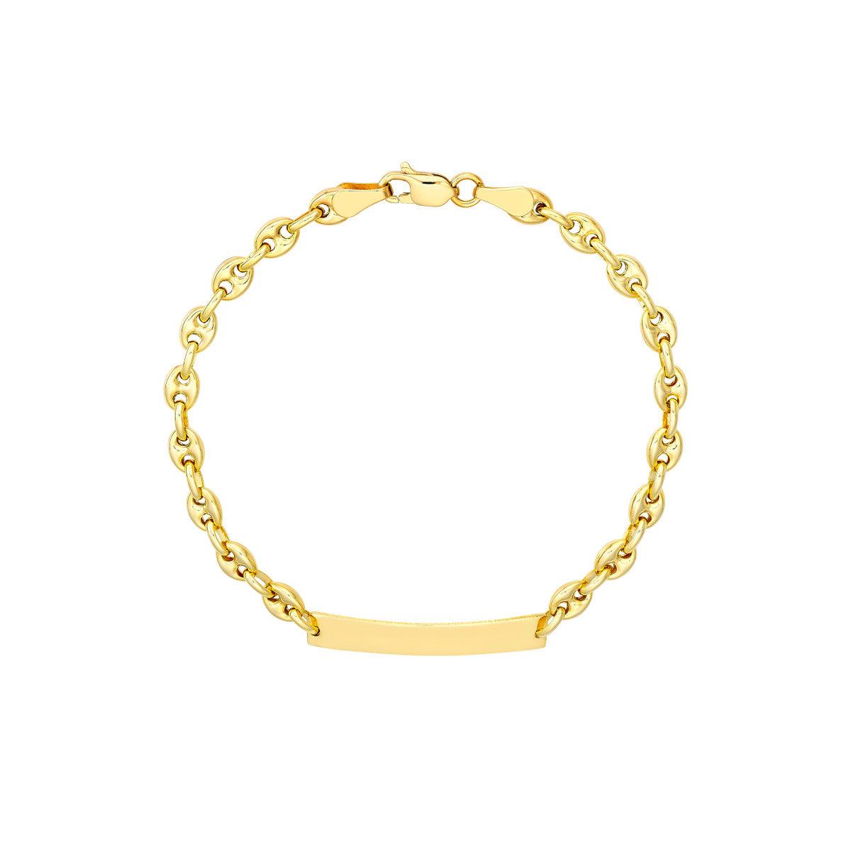Children's 14k Yellow Gold Puff ID Bracelet