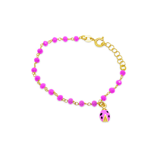 Children's Lucky Ladybug Dangle Bracelet