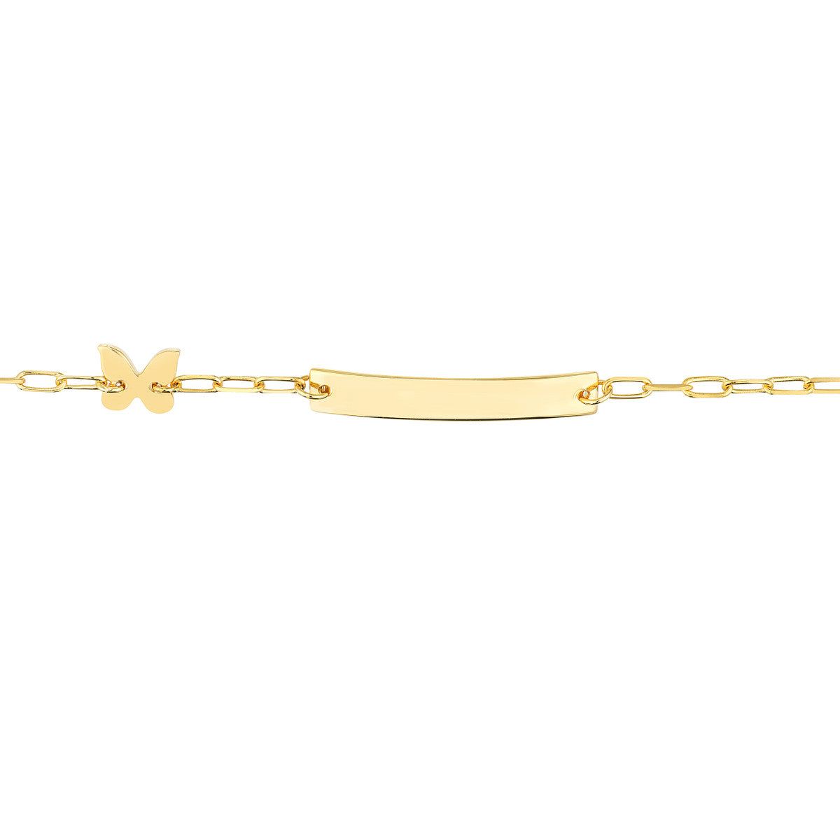 Children's 14k Yellow Gold Butterfly ID Bracelet